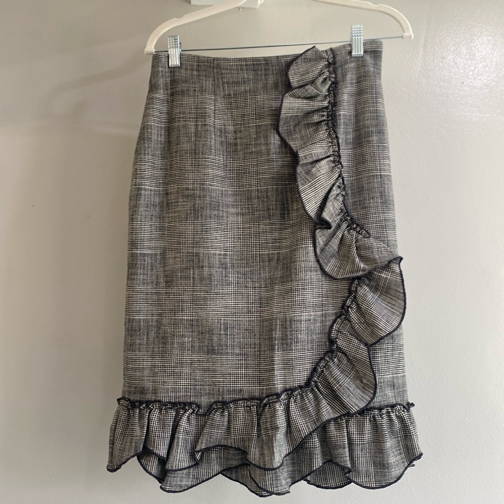 Rebecca Taylor houndstooth knee length skirt